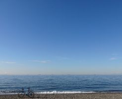 blue sky & sea & bike