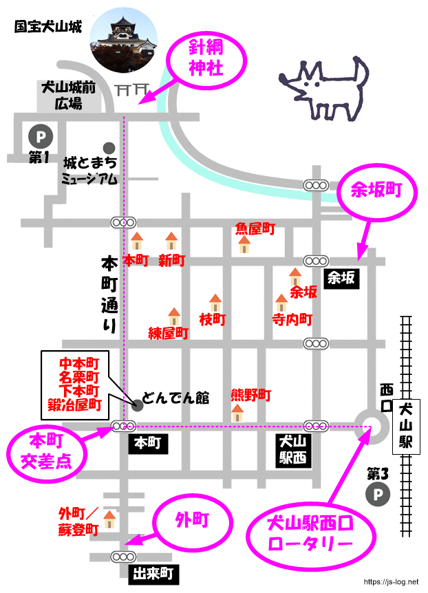 犬山祭アニメマップ